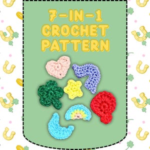 Lucky Charm Marshmallow St. Patrick’s Day Crochet Pattern | Crochet Appliqué Pattern for Pocket Hug Card Template | Saint Patrick’s Day Gift