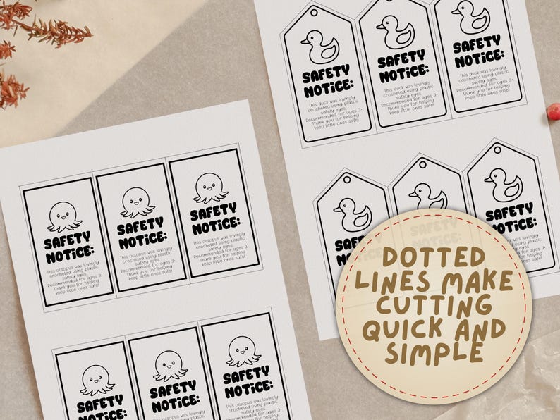 Photo inspiration: Gallery Detail: Safety Eye Warning Card Printable Labels For Crochet Plushie