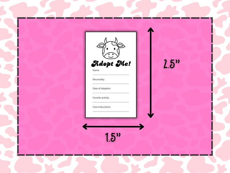 Custom Crochet Labels for Amigurumi Cow Plushie | Adopt Me Tags for ...