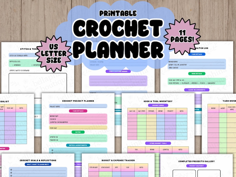 Printable Crochet Organizer | Project Tracker | Knitting Journal ...