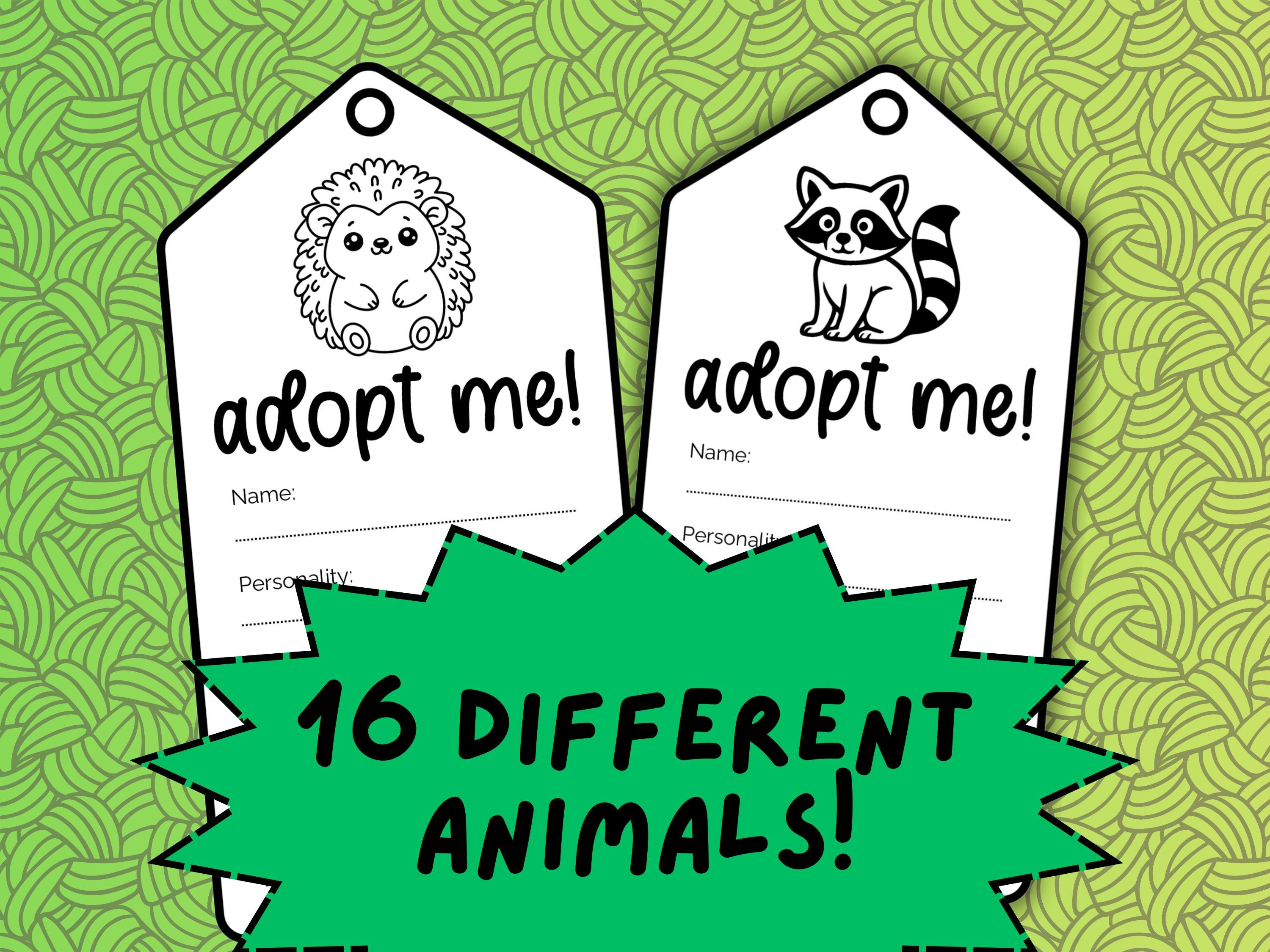 Plushie Adopt Me Tag Bundle | Amigurumi Adoption Gift Tags | Printable ...