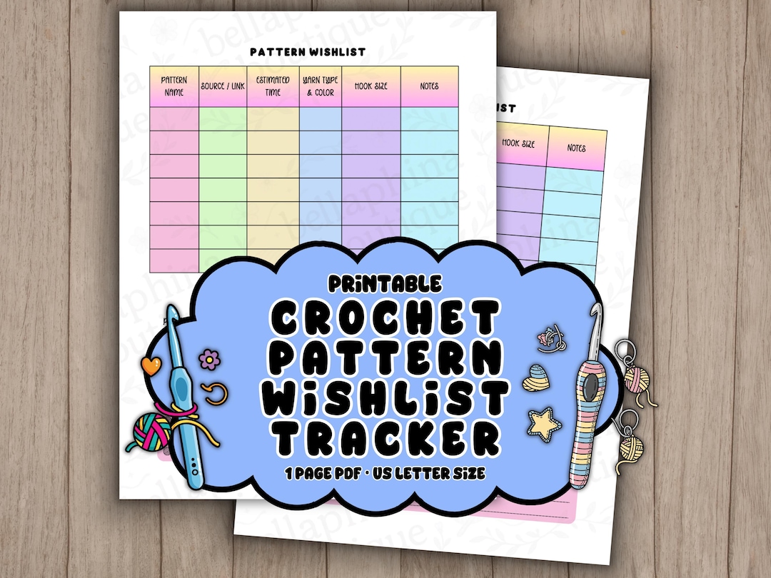 Crochet Pattern Wishlist Inventory Tracker for Small Business ...