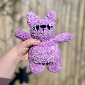 Handmade Cat Plushie Custom | Crochet Cat Doll Chenille Yarn | Stuffed Animal Commission | Cat Load Crochet Pattern | Amigurumi Kitty