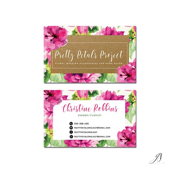 floral business cards calligraphy logo cards calling cards etsy florist business cards