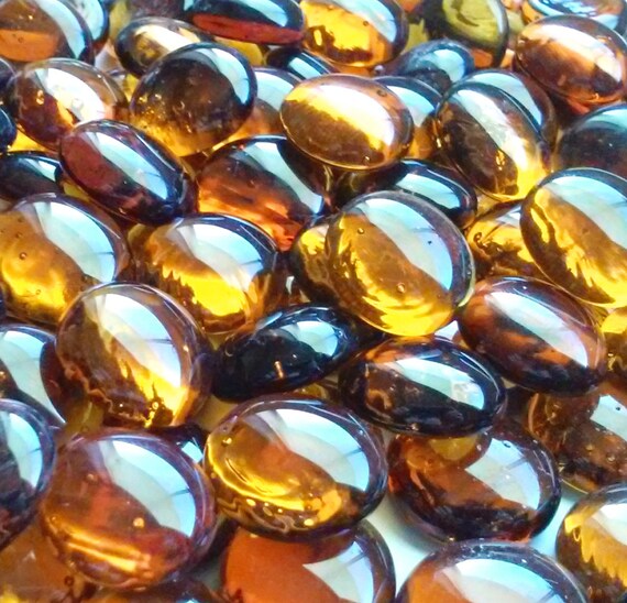 Creative Stuff Glass 100 Amber Glass Gems Stones Mosaic Etsy