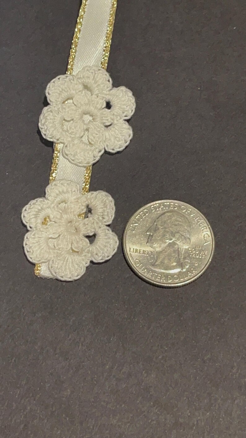 Crochet Flower Book Mark/bookmark/handmade Crochet Flower/satin Ribbon
