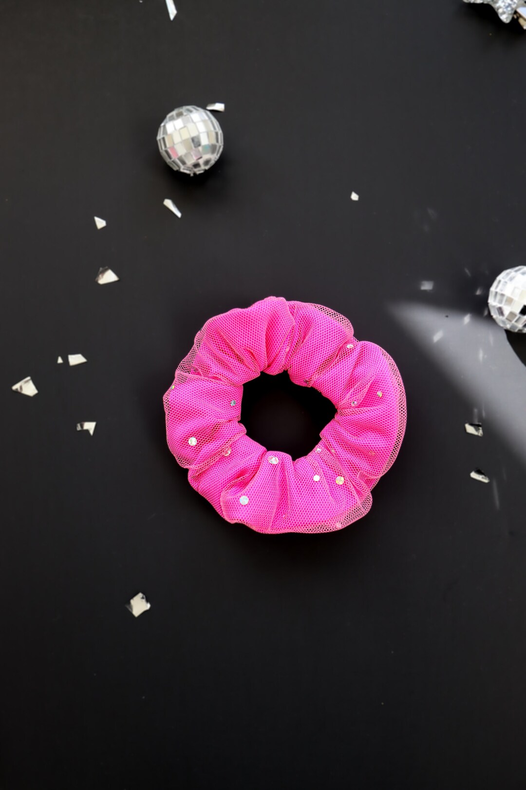 Pink Glitter Scrunchie Doll Pink Scrunchie Rhinestone - Etsy