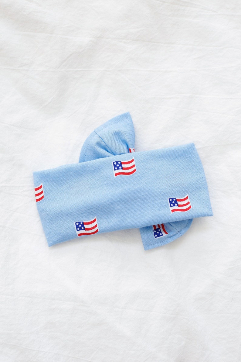 American flag headwrap, USA headwrap, Americana headband, Flag headwrap, USA headwrap, Blue headwrap, Blue top knot, Blue turban image 2