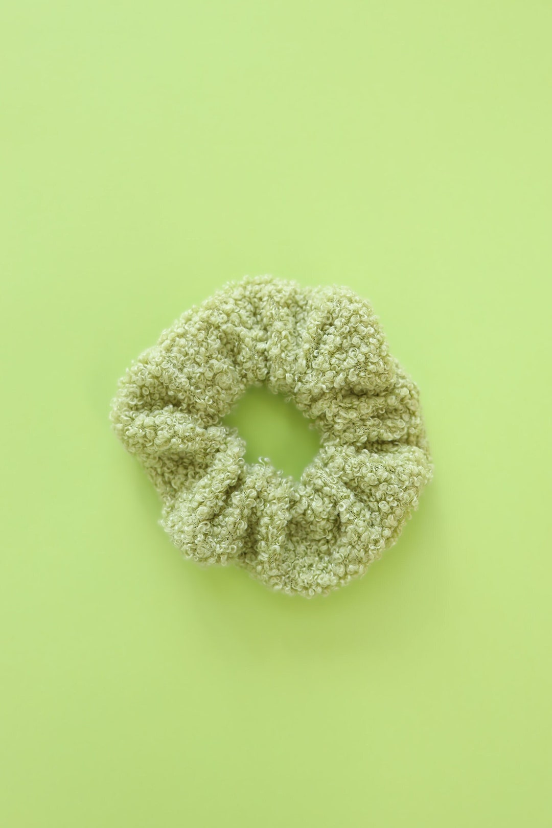 Green Sherpa Scrunchie, Sherpa Scrunchie, Teddy Scrunchie, Green Hair ...