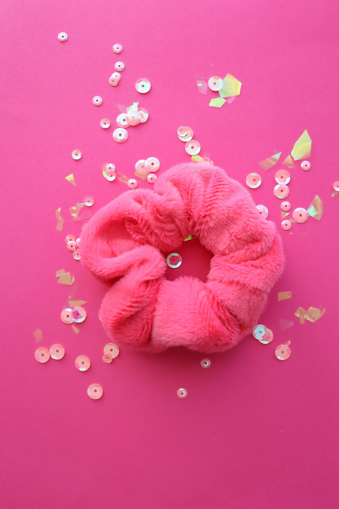 Hot Pink Plush Scrunchie, Doll Pink Scrunchie, Hot Pink Scrunchie, Cozy ...