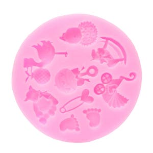 Baby Shower Party 3D Silicone Fondant Mold Candy Mold, Resin Mold, Clay Mold, Cake Mold