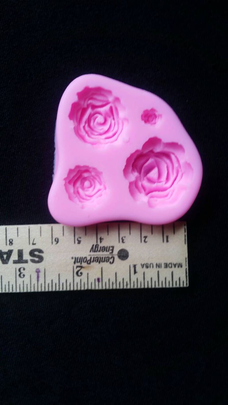 Roses Silicone Mold 4cavity Mold for Polymer Clay Food Etsy