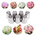 7 pc Stainless Steel Russian Tulip Icing Piping Nozzles Cake Decoration Cream 1 Adaptor Converter 