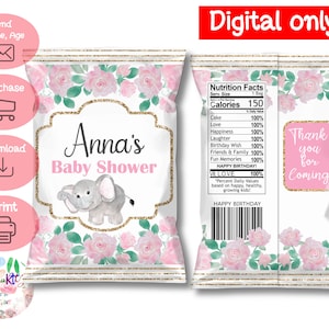 DIGITAL Download Baby Shower Chip Bag Wrappers Labels Printables