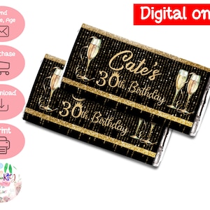 DIGITAL Download Birthday Candy Bar Wrapper label Printables