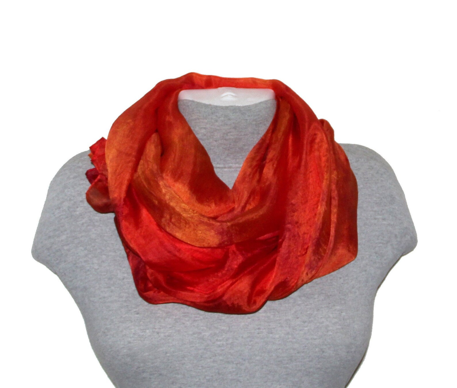 Red silk scarf women Handmade silk scarf Hand Dyed Scarf Etsy