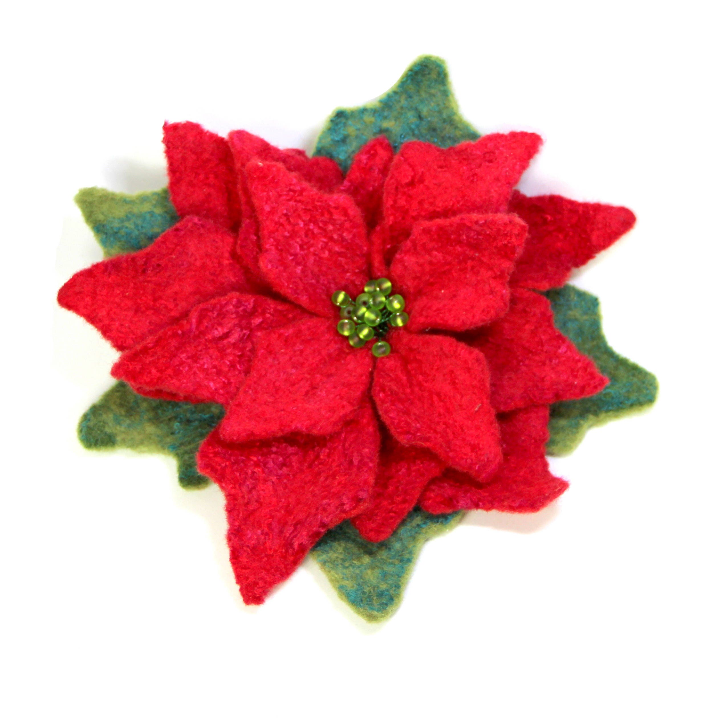 Felt flower pattern Brooch Poinsettia Christmas gift decor Etsy