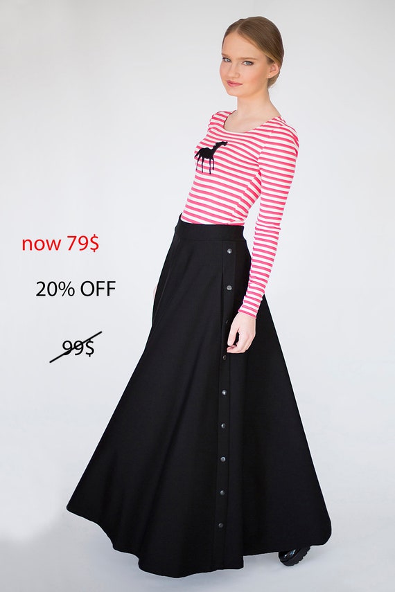 Long Skirt Long Skirt for Women Maxi Skirt Black Long Skirt Long Skirt With  Pockets Maxi Skirts Long Casual Skirt Black Skirt 