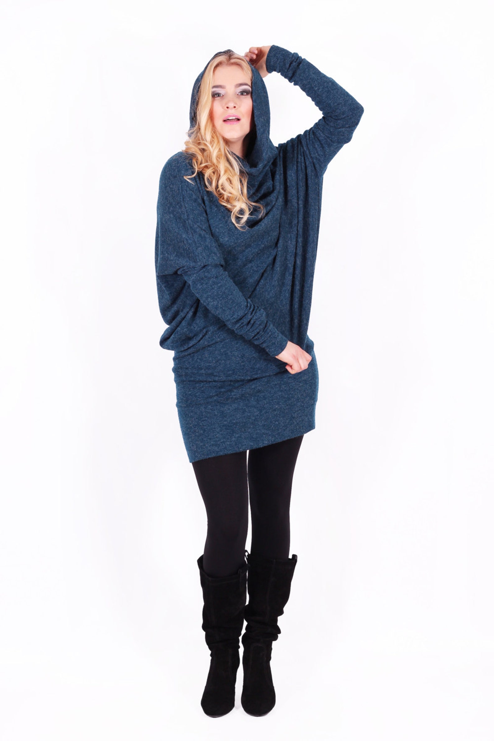 Wool Dresswinter Dressautumn Wearwarm Dresshandmade Etsy