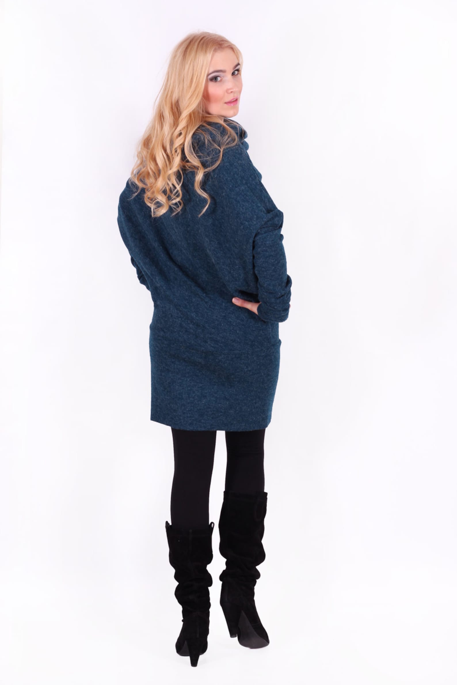 Wool Dresswinter Dressautumn Wearwarm Dresshandmade Etsy