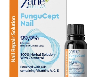 Zane Hellas FunguCept Nail. Soluzione per unghie. Soluzione per unghie scolorite, ispessite e sgretolate. Risultati visibili in 4 settimane. 10 ml.