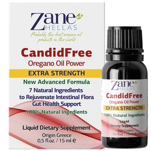 Zane Hellas Candidfree Liquid 100% Herbal Formula for Candida Support.Yeast Defense.Gut Health Support.Colon Health Support. 0.5fl.oz - 15ml