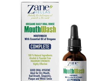 Zane Hellas Oregano Oil Mouthwash, Herbal Oral Rinse