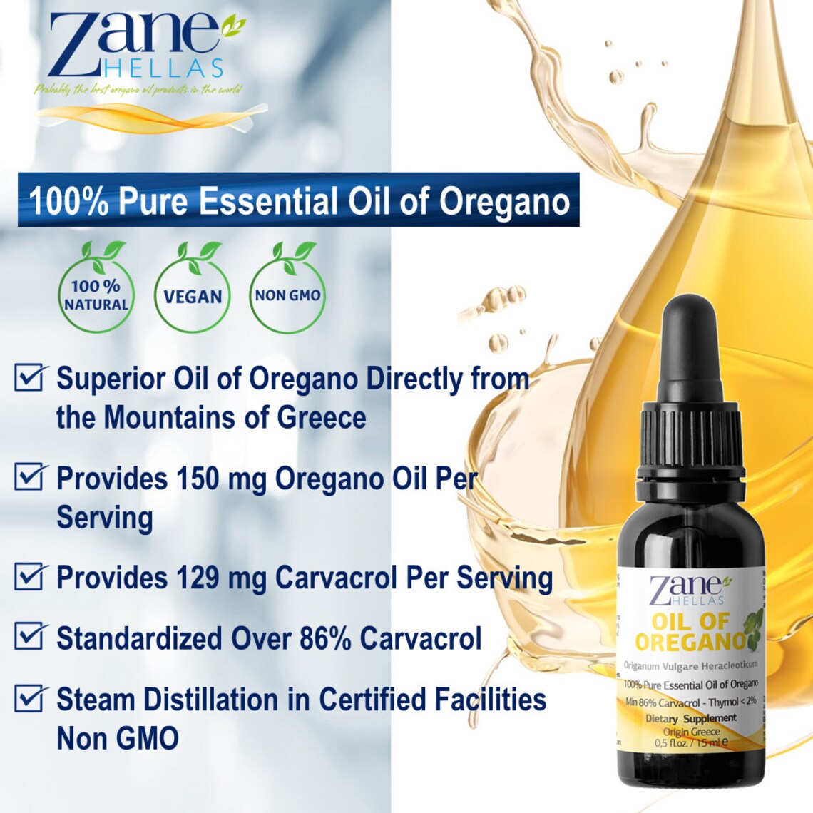 ZANE HELLAS Pure Greek Essential Oil of Oregano with 86 Etsy