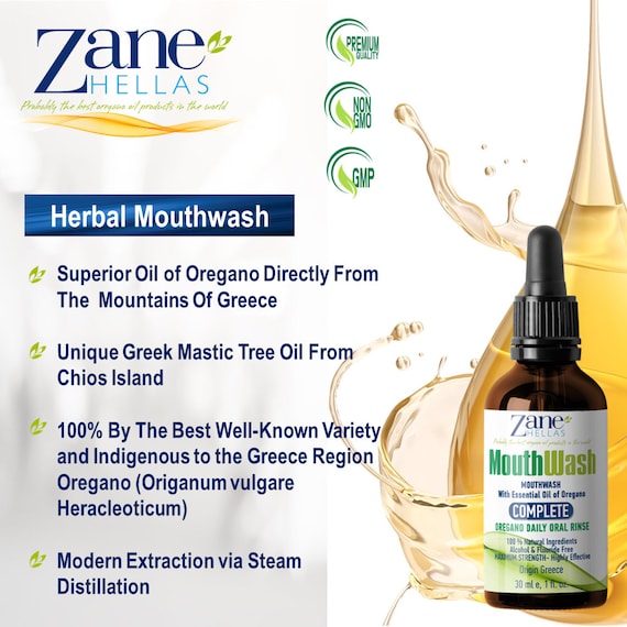 Zane Hellas Oregano Oil Outhwash - Gingivitis And Bad Breath Relief - Alcohol And Fluoride Free - View #2