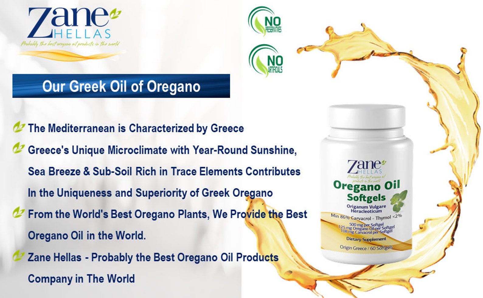 Zane Hellas Oregano Oil Softgels. Concentrate 41 Provides 108 Etsy
