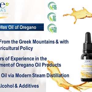 ZANE HELLAS Aceite esencial griego puro de orégano con 86 por ciento mínimo de carvacrol, 164 mg de carvacrol por porción, 0.50 fl.oz. 15ml. Súper 100 imagen 7