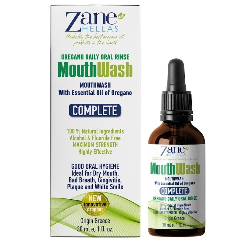 Zane Hellas Mouthwash. Oral Rinse With Oregano Oil Power. Ideal for