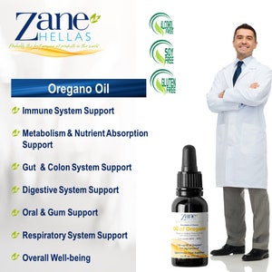 ZANE HELLAS Aceite esencial griego puro de orégano con 86 por ciento mínimo de carvacrol, 164 mg de carvacrol por porción, 0.50 fl.oz. 15ml. Súper 100 imagen 5