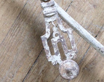 Rare Vintage french espagnolette bolt Hight 150cm Fish motif/ antique cremone bolt /End of 19th century Lock key for window
