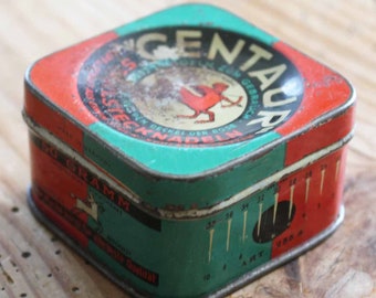 Vintage German Pin box 'CENTAUR' / 1960's TIn box / Collectible Germany / very rare metal box for pins