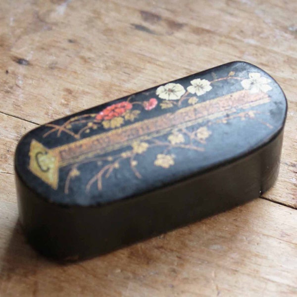 Antique French Snuff box Papier marche napoleon III style, end of 19 century hand made Snuff Box