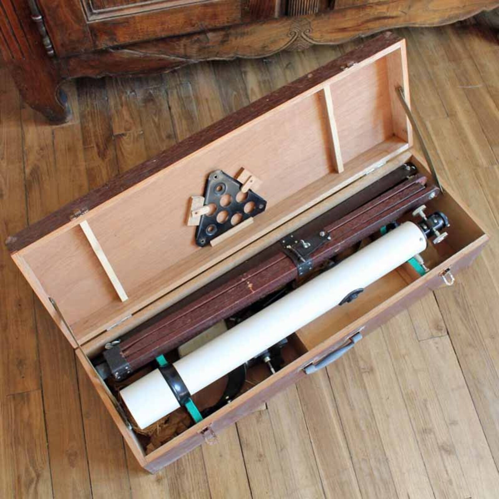 Vintage astronomy telescope with wooden tripod stand and Etsy