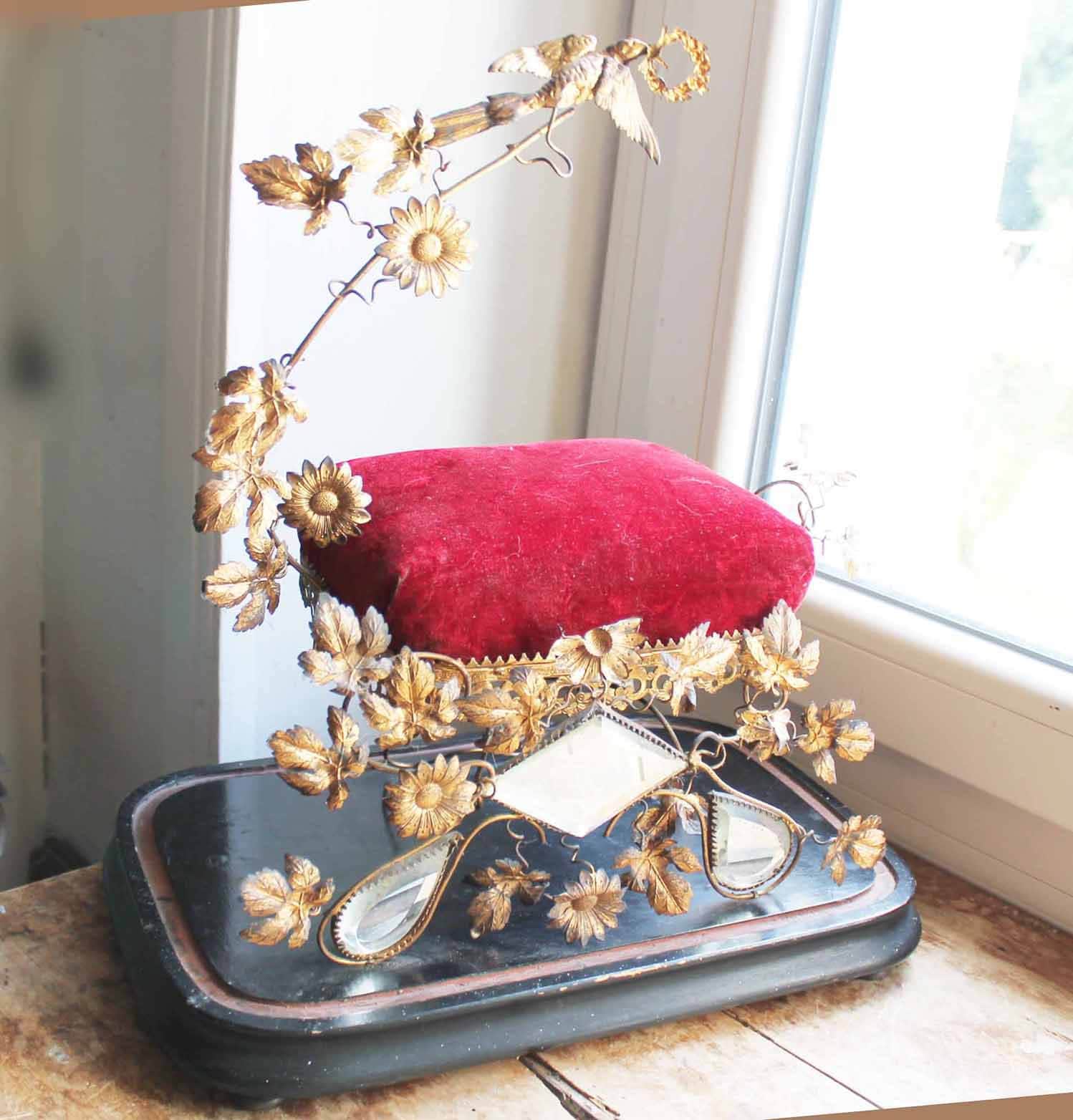 Intérieur Antique Du Support de Coussin Globe Marriage Mariee/Coussin Mariage Support Diadème Mariée