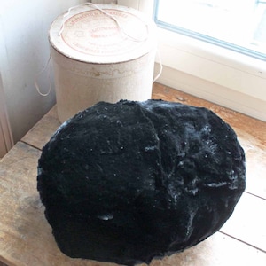 Antique french fur muff in original box / Vintage black fur muff