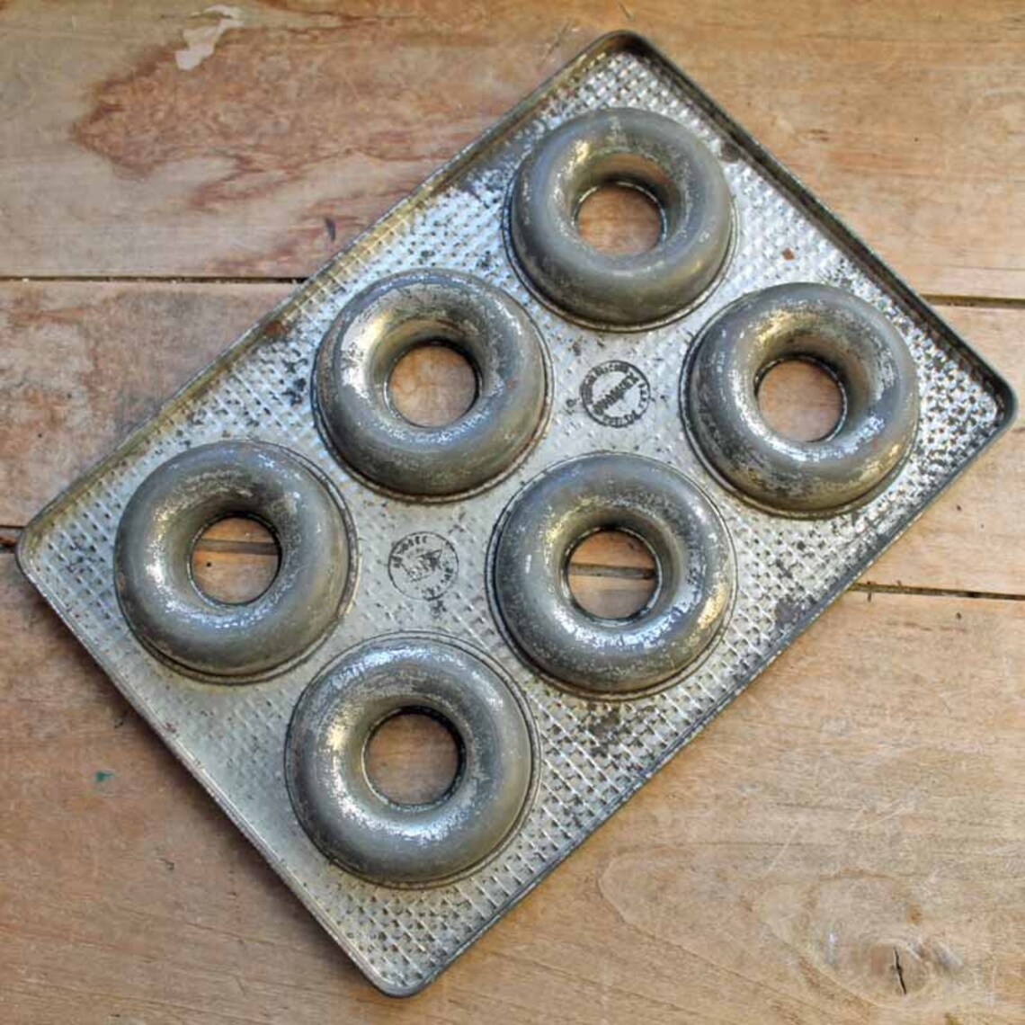 Antique french tin mold donuts / vintage 6 donuts tin mold SIF Etsy