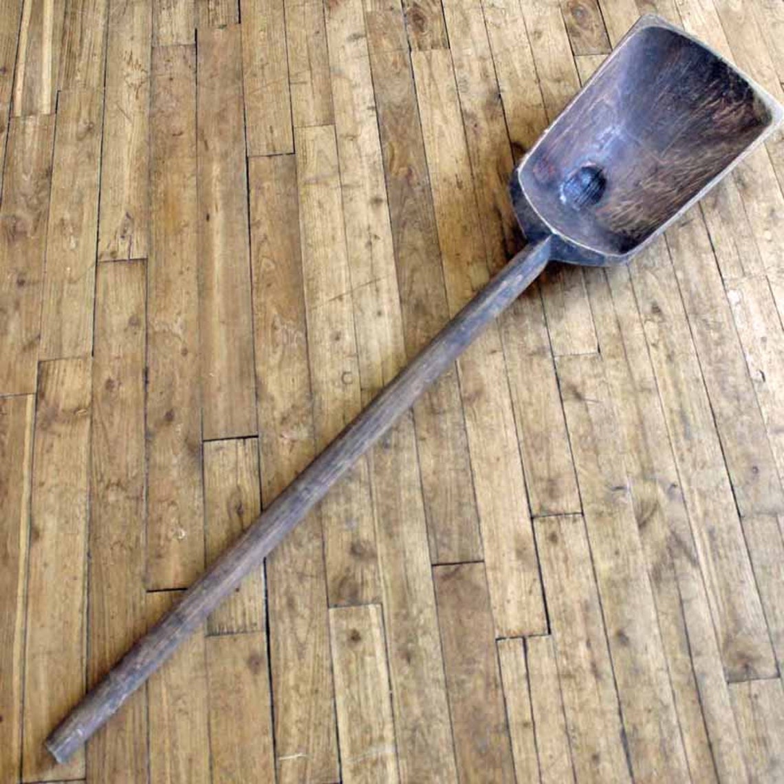 French Antique Hand Curved Wooden Shovel H130cm / Hand Carved Etsy