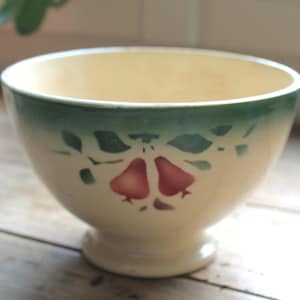 Vintage french Cafe bowl motif pear / mid century  french antique  Cafe au lait bowl