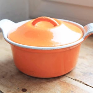 Mini faitout Le Creuset émaillé vintage (14) faitout « Les terries » rond orange/ Faitout en fonte Le creuset série Les terries