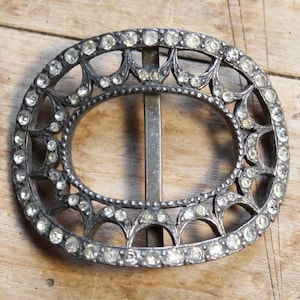 antique buckle art deco/ French vintage buckle paste glass