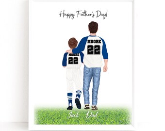 Personalized Father's Day Print, Father's Day Portrait, Father's Day Gift, Custom Father Portrait, Happy Father's Day Print, Father's Day