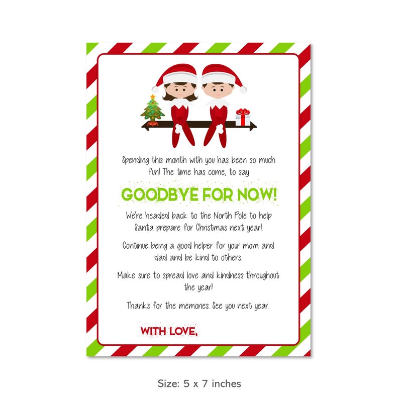 Printable Elf Arrival & Goodbye Letters Elves Letter Hello | Etsy