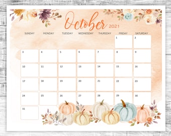 October Calendar | Etsy