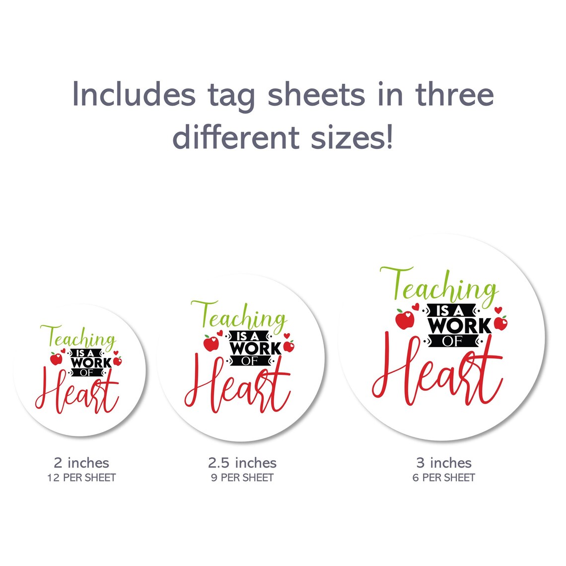 Printable Teaching is A Work of Heart Tags Teacher Gift Tags - Etsy