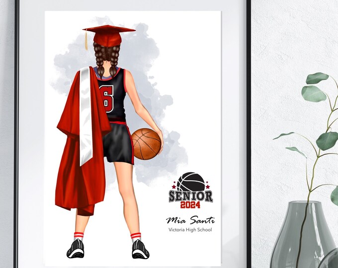 Personalized Basketball Graduation Print, Basketball Graduation Gift ...