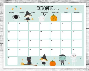october calendar etsy